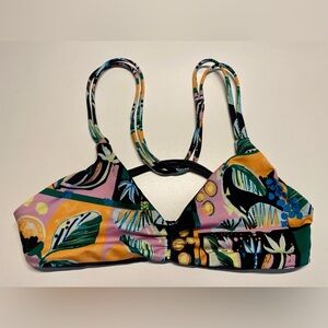 Patagonia Reversible Seaglass Bay Bikini Top, XS, Black / Island Seeds Mauve